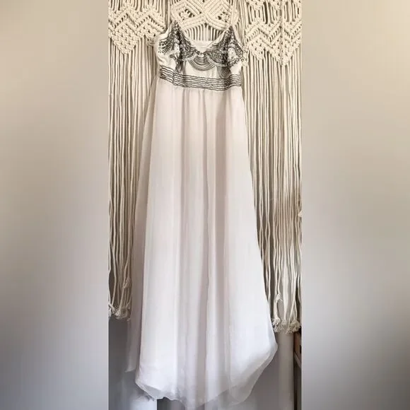 Boston Proper Metallic Top Maxi Dress Women’s Size 6 Boho Evening (EUC) - Picture 1 of 8